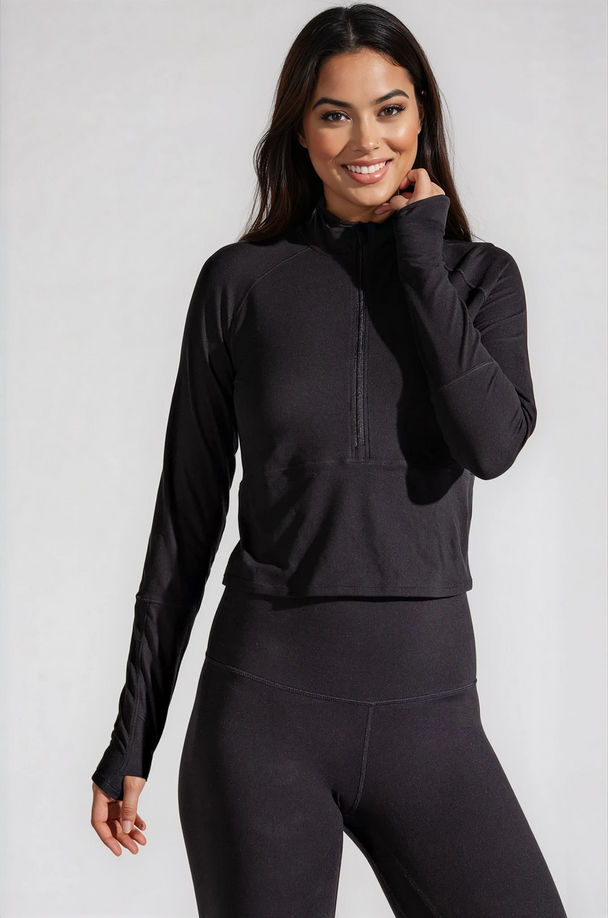 Quarter Zip Long Sleeve Top