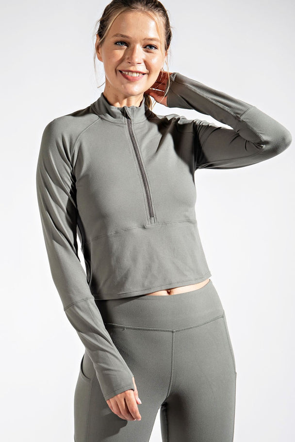 Quarter Zip Long Sleeve Top