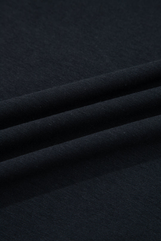 Black Asymmetric Shoulder Detail Short Sleeve Plus Size Maxi Dress