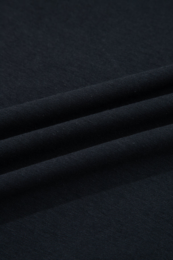 Black Asymmetric Shoulder Detail Short Sleeve Plus Size Maxi Dress